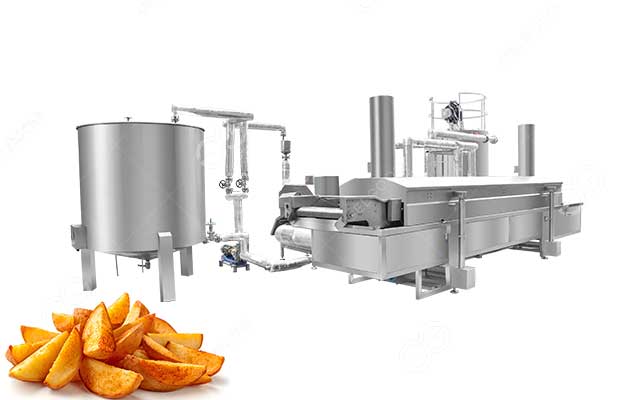 potato cubes frying machine